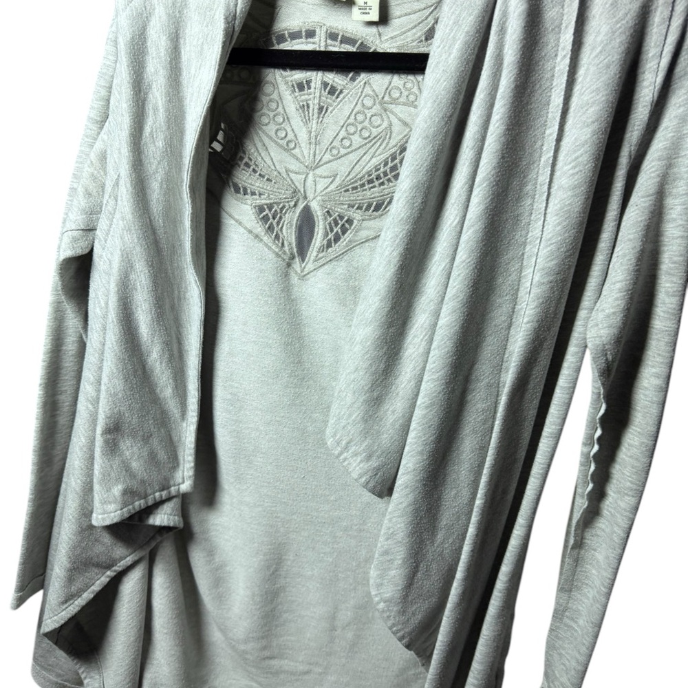 Cato Light Gray Open Front Sweater